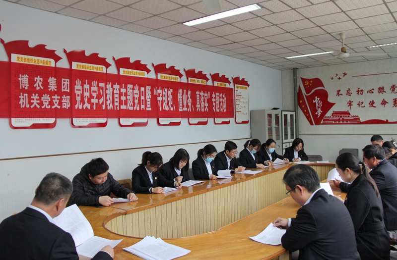 博農(nóng)集團(tuán)機(jī)關(guān)黨支部扎實(shí)開展黨史學(xué)習(xí)教育工作、有序推進(jìn)“守規(guī)矩、懂業(yè)務(wù)、真落實(shí)”專項(xiàng)活動